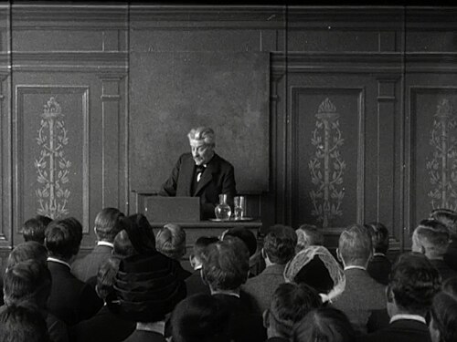 Professor Georg Brandes paa Universitetets Katheder